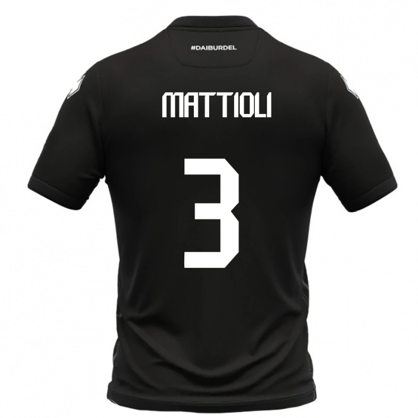 Danxen Niño Camiseta Giovanni Mattioli #3 Negro Blanco 2ª Equipación 2025/26 La Camisa México