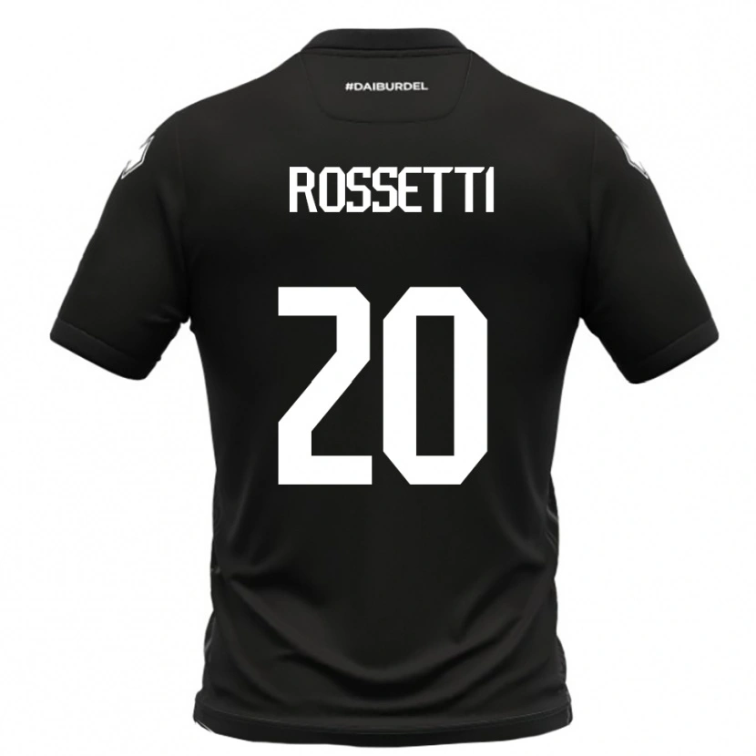 Danxen Niño Camiseta Maurizio Rossetti #20 Negro Blanco 2ª Equipación 2025/26 La Camisa México
