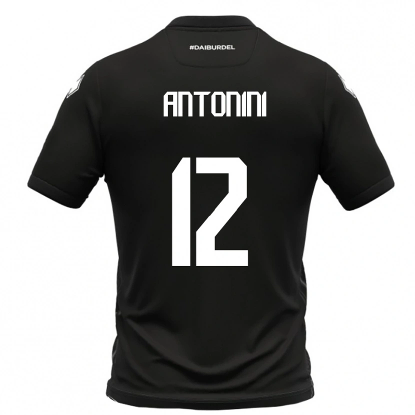 Danxen Niño Camiseta Francesco Antonini #12 Negro Blanco 2ª Equipación 2025/26 La Camisa México