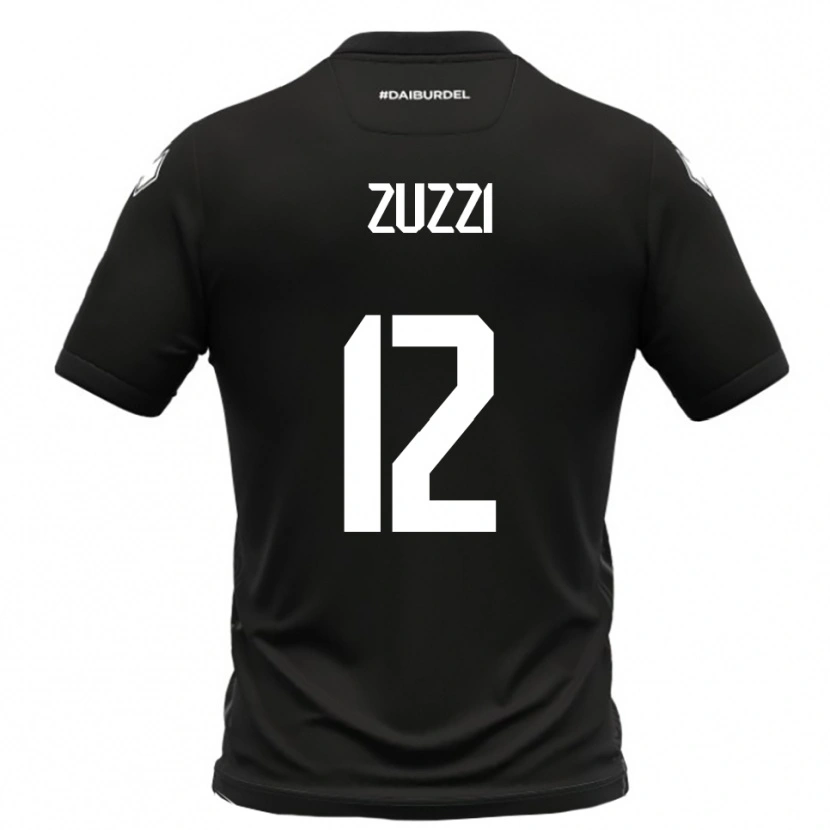 Danxen Niño Camiseta Riccardo Zuzzi #12 Negro Blanco 2ª Equipación 2025/26 La Camisa México