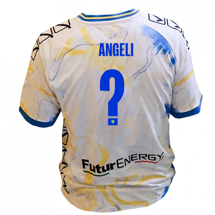 Danxen Niño Camiseta Mattia Angeli #0 Blanco Amarillo Azul 2ª Equipación 2025/26 La Camisa México