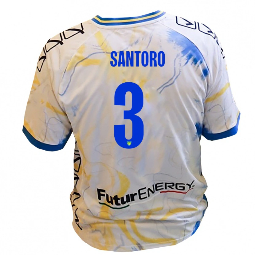 Danxen Niño Camiseta Albert Santoro #3 Blanco Amarillo Azul 2ª Equipación 2025/26 La Camisa México