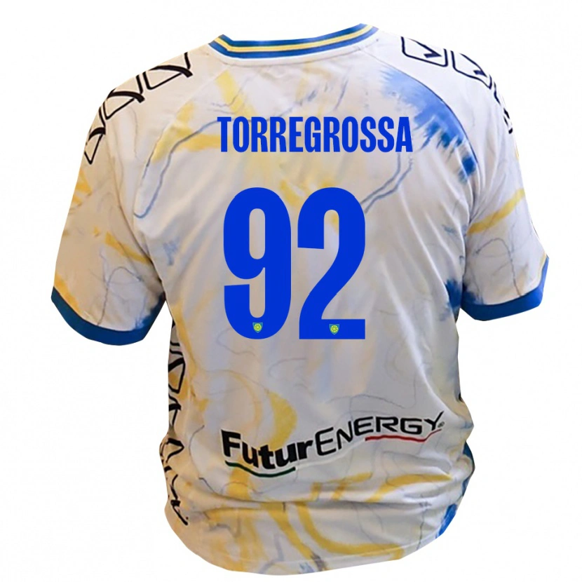 Danxen Niño Camiseta Ernesto Torregrossa #92 Blanco Amarillo Azul 2ª Equipación 2025/26 La Camisa México