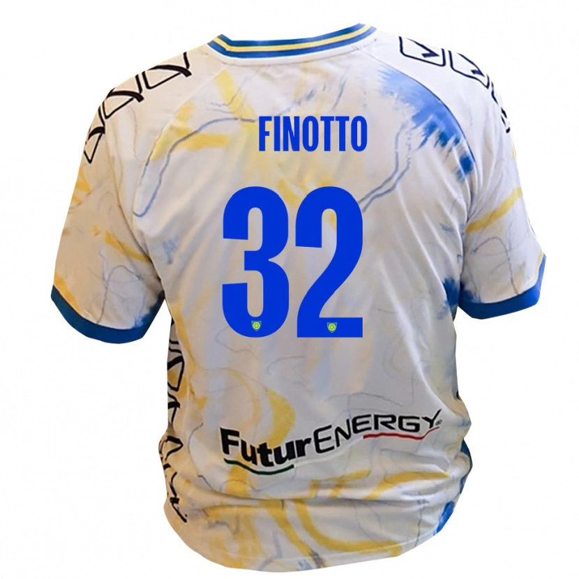 Danxen Niño Camiseta Mattia Finotto #32 Blanco Amarillo Azul 2ª Equipación 2025/26 La Camisa México