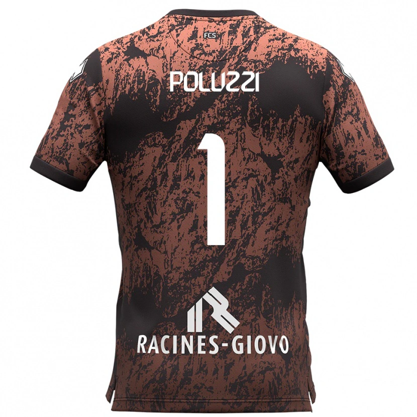 Danxen Niño Camiseta Giacomo Poluzzi #1 Marrón Negro 2ª Equipación 2025/26 La Camisa México