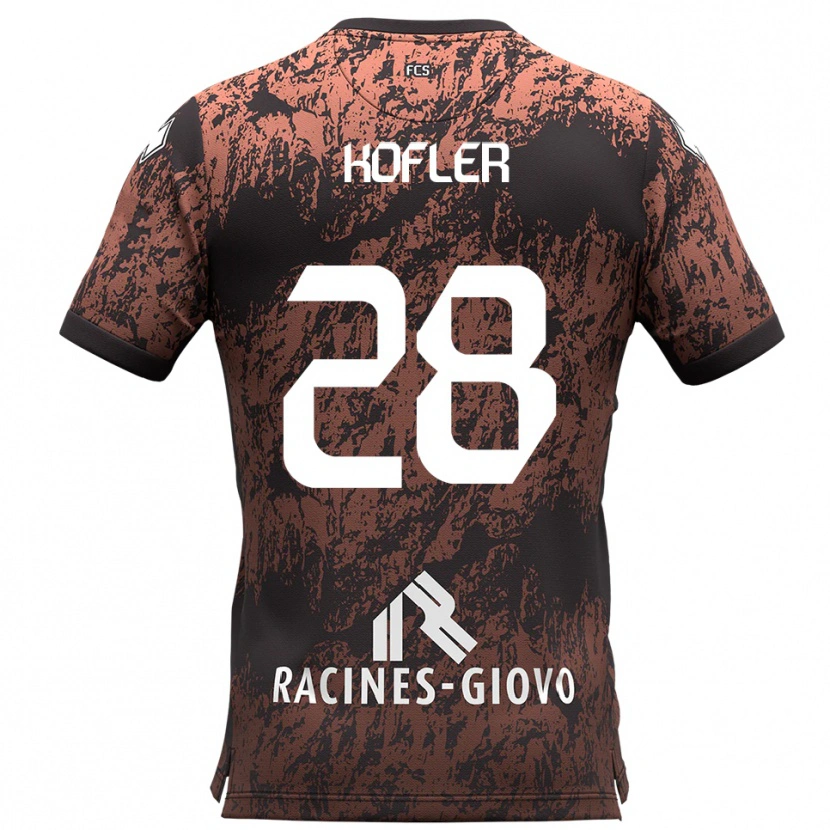 Danxen Niño Camiseta Raphael Kofler #28 Marrón Negro 2ª Equipación 2025/26 La Camisa México