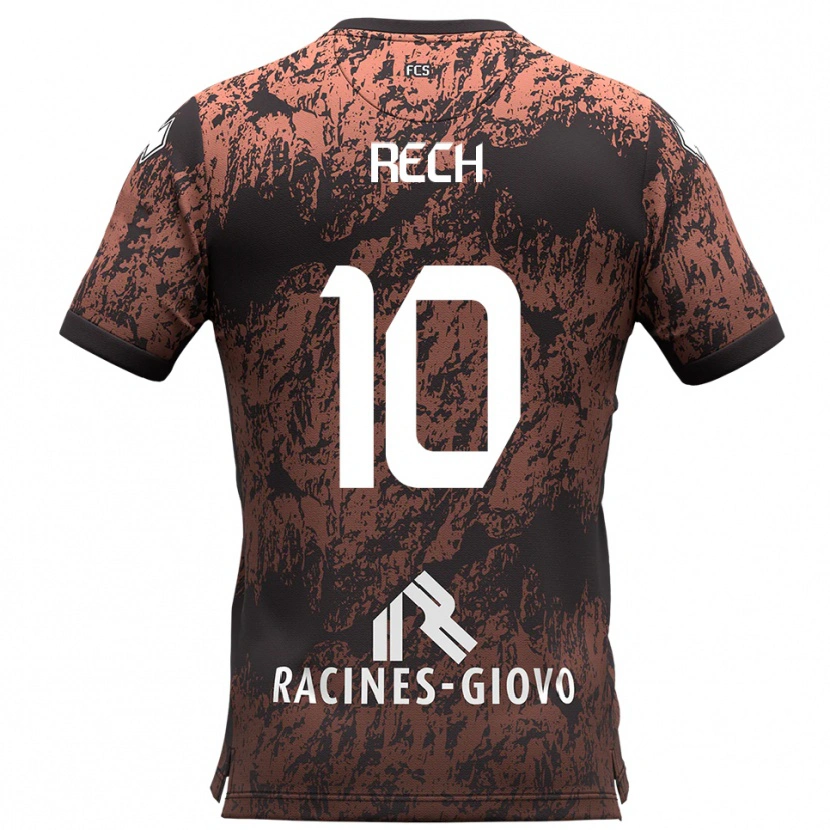 Danxen Niño Camiseta Francesco Rech #10 Marrón Negro 2ª Equipación 2025/26 La Camisa México