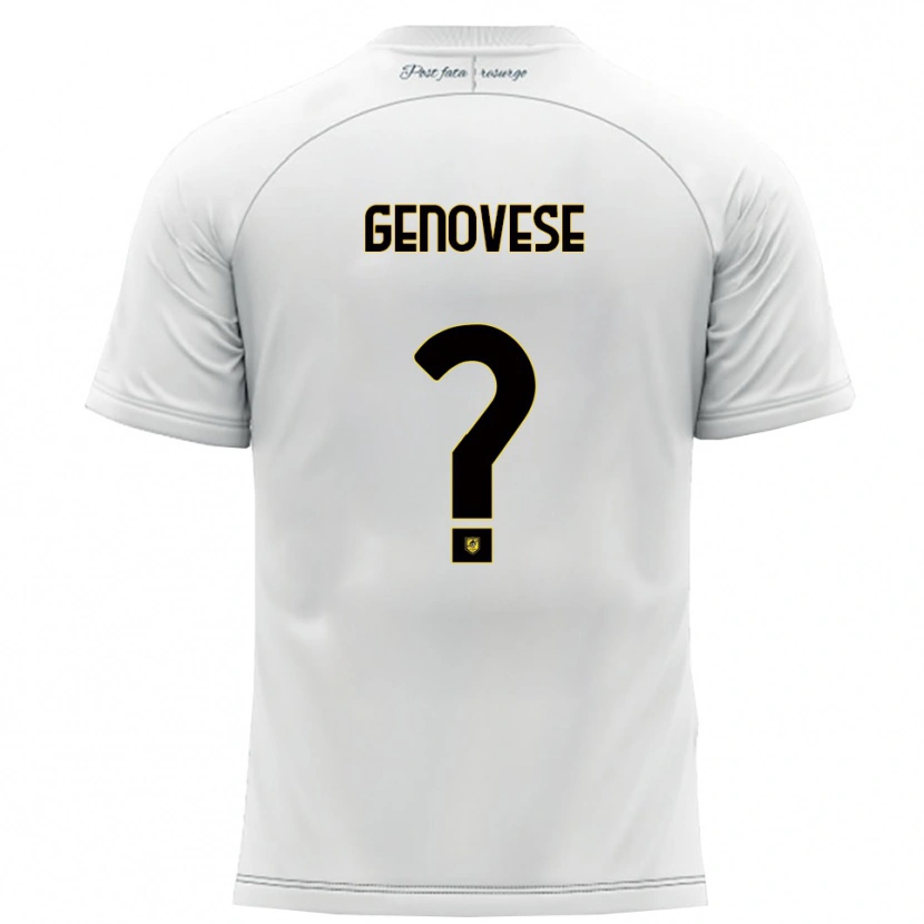Danxen Niño Camiseta Mattia Genovese #0 Blanco Amarillo 2ª Equipación 2025/26 La Camisa México