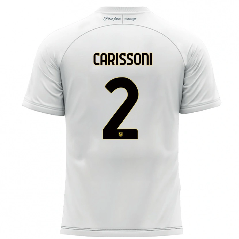 Danxen Niño Camiseta Lorenzo Carissoni #2 Blanco Amarillo 2ª Equipación 2025/26 La Camisa México