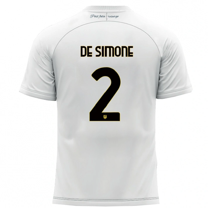 Danxen Niño Camiseta Marco De Simone #2 Blanco Amarillo 2ª Equipación 2025/26 La Camisa México