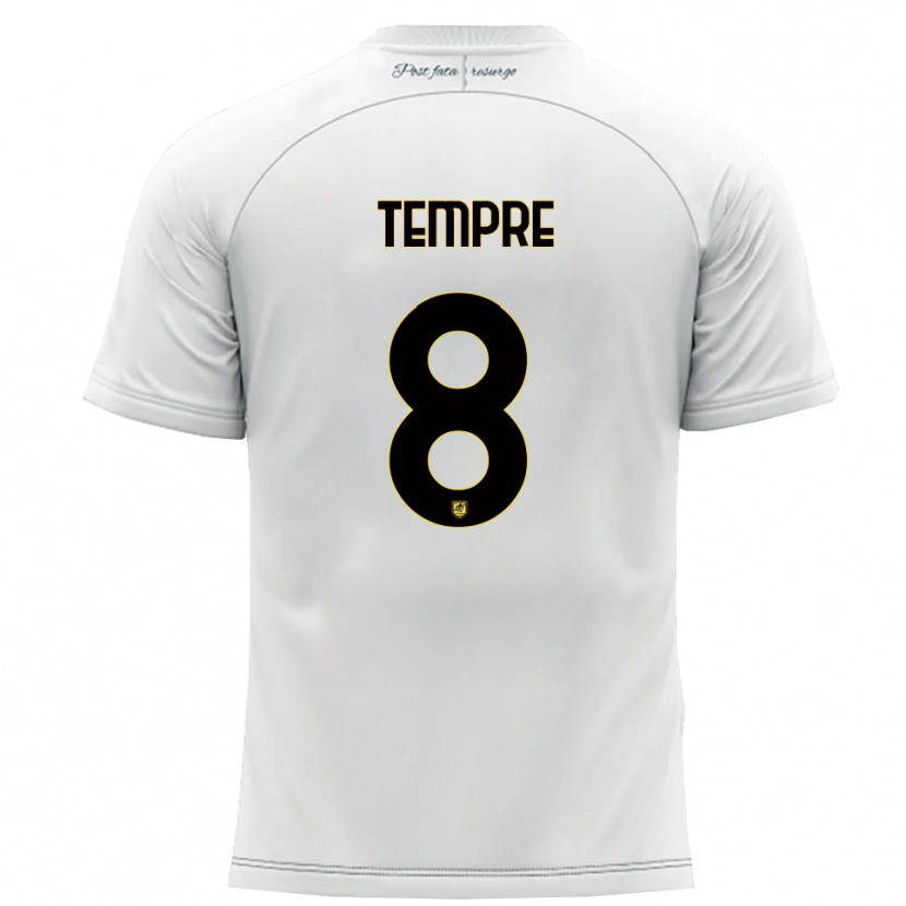 Danxen Niño Camiseta Domenico Tempre #8 Blanco Amarillo 2ª Equipación 2025/26 La Camisa México