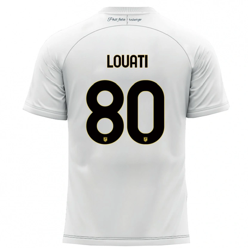 Danxen Niño Camiseta Alessandro Louati #80 Blanco Amarillo 2ª Equipación 2025/26 La Camisa México