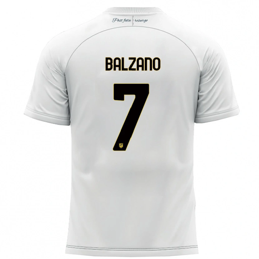 Danxen Niño Camiseta Francesco Balzano #7 Blanco Amarillo 2ª Equipación 2025/26 La Camisa México