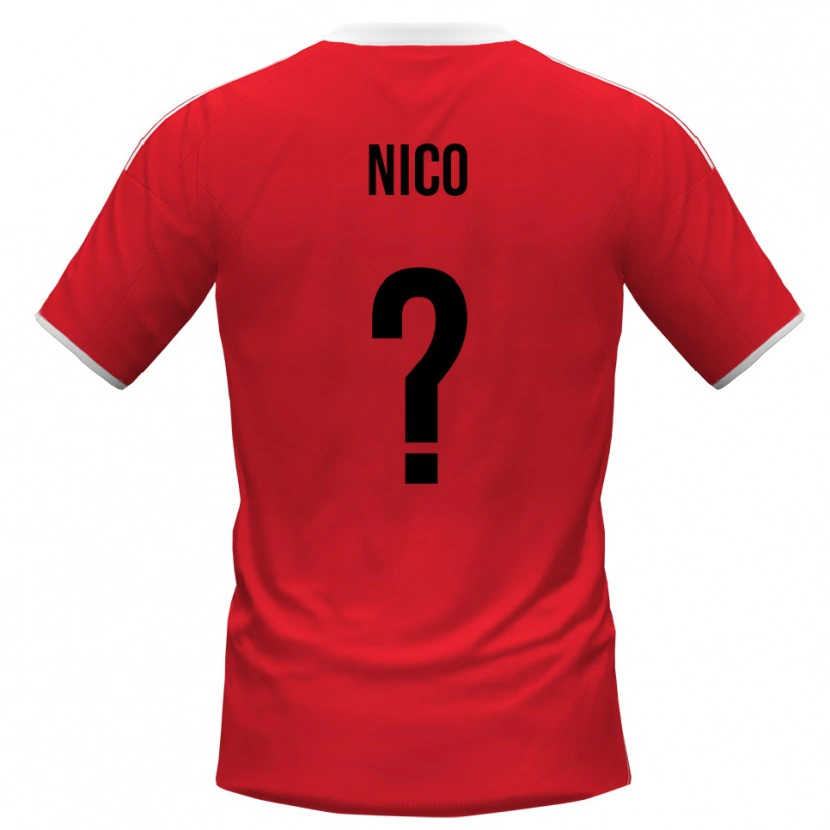 Danxen Niño Camiseta Riccardo Nico #0 Rojo Blanco 2ª Equipación 2025/26 La Camisa México