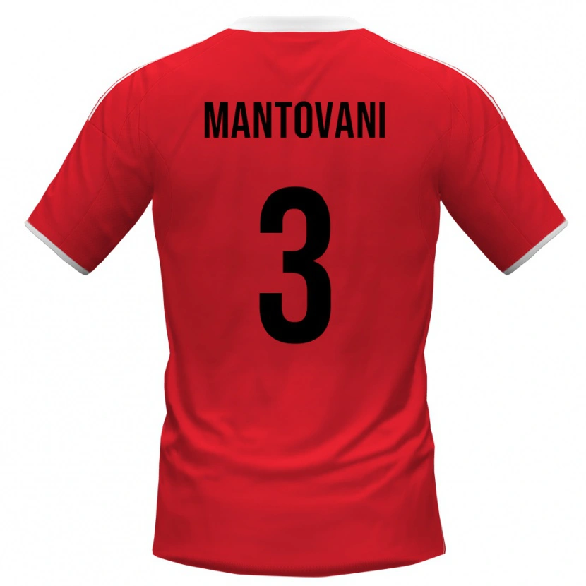 Danxen Niño Camiseta Valerio Mantovani #3 Rojo Blanco 2ª Equipación 2025/26 La Camisa México