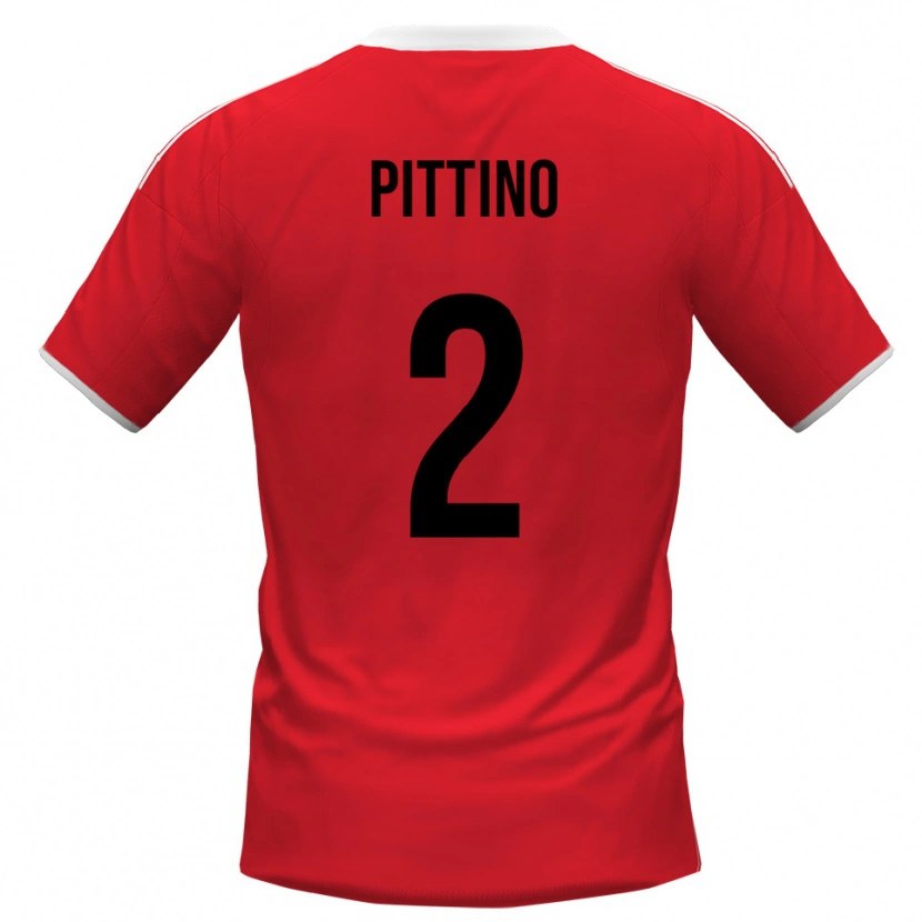 Danxen Niño Camiseta Tommaso Pittino #2 Rojo Blanco 2ª Equipación 2025/26 La Camisa México
