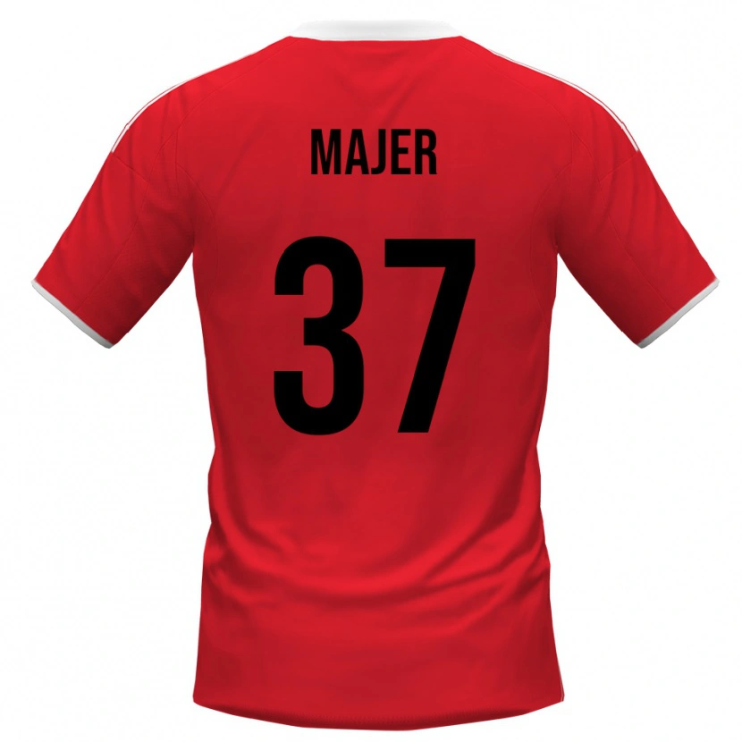 Danxen Niño Camiseta Zan Majer #37 Rojo Blanco 2ª Equipación 2025/26 La Camisa México