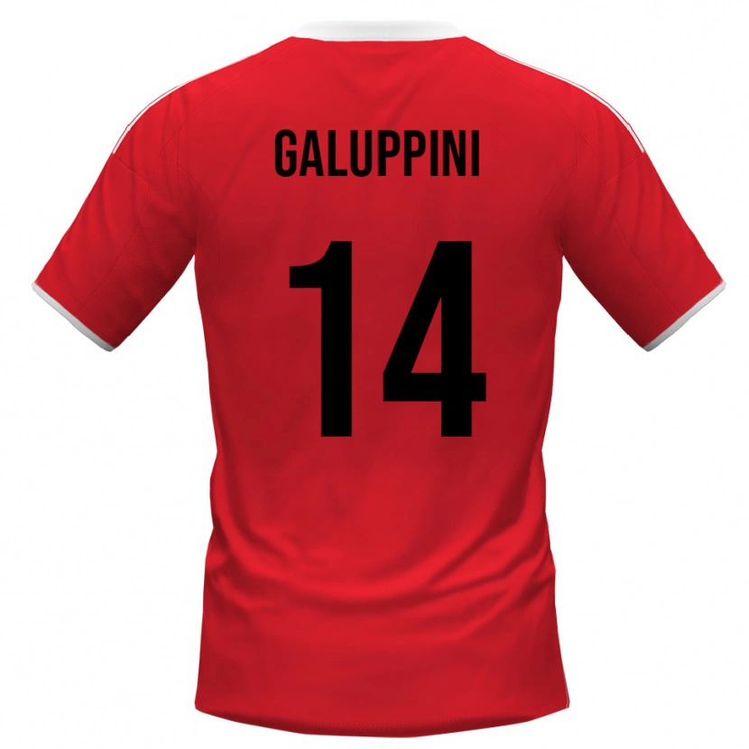 Danxen Niño Camiseta Francesco Galuppini #14 Rojo Blanco 2ª Equipación 2025/26 La Camisa México