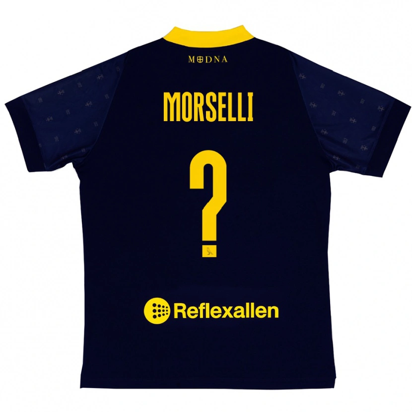 Danxen Niño Camiseta Gabriele Morselli #0 Marino Amarillo 2ª Equipación 2025/26 La Camisa México