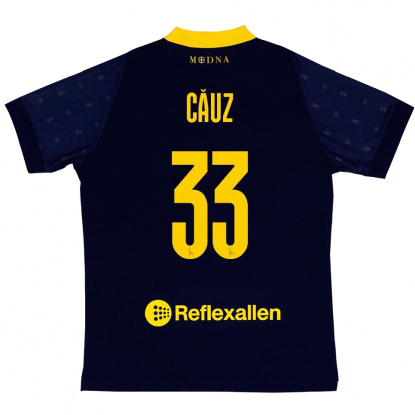 Danxen Niño Camiseta Cristian Căuz #33 Marino Amarillo 2ª Equipación 2025/26 La Camisa México