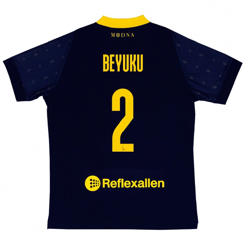 Danxen Niño Camiseta Gady Beyuku #2 Marino Amarillo 2ª Equipación 2025/26 La Camisa México
