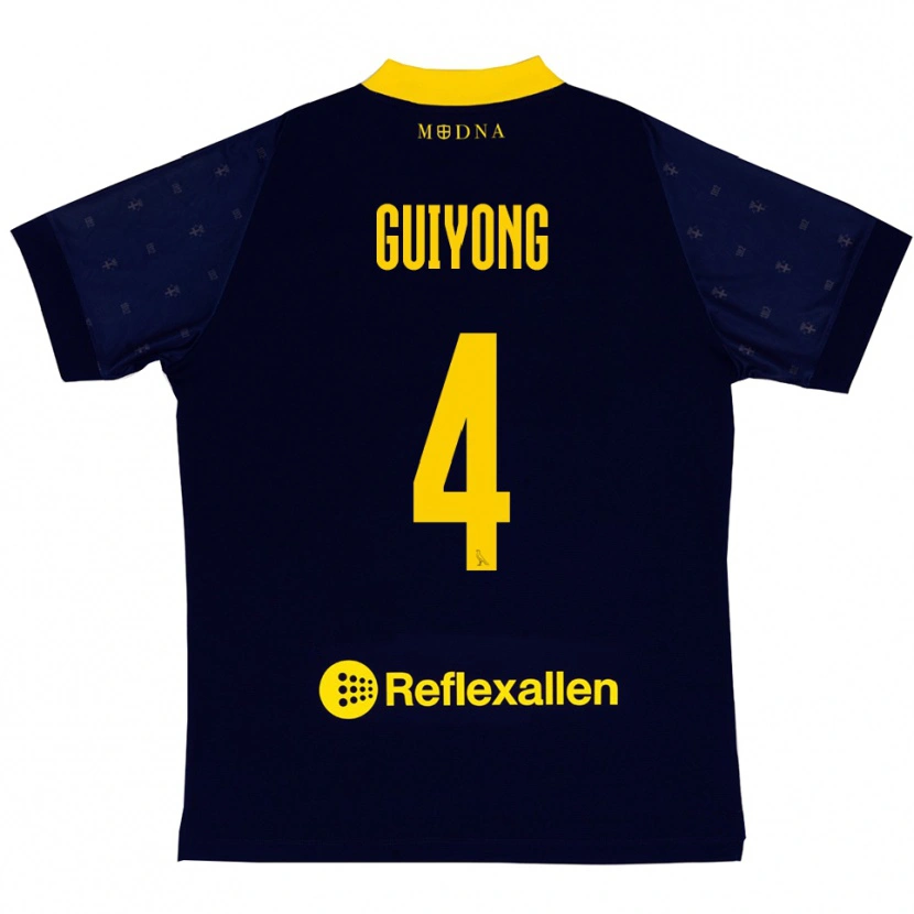 Danxen Niño Camiseta Franck Guiyong #4 Marino Amarillo 2ª Equipación 2025/26 La Camisa México
