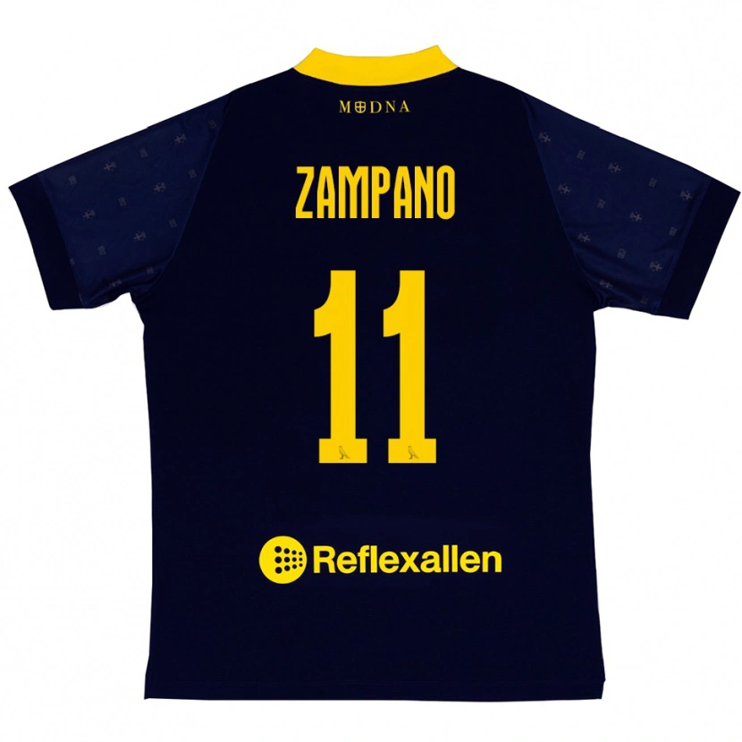 Danxen Niño Camiseta Francesco Zampano #11 Marino Amarillo 2ª Equipación 2025/26 La Camisa México