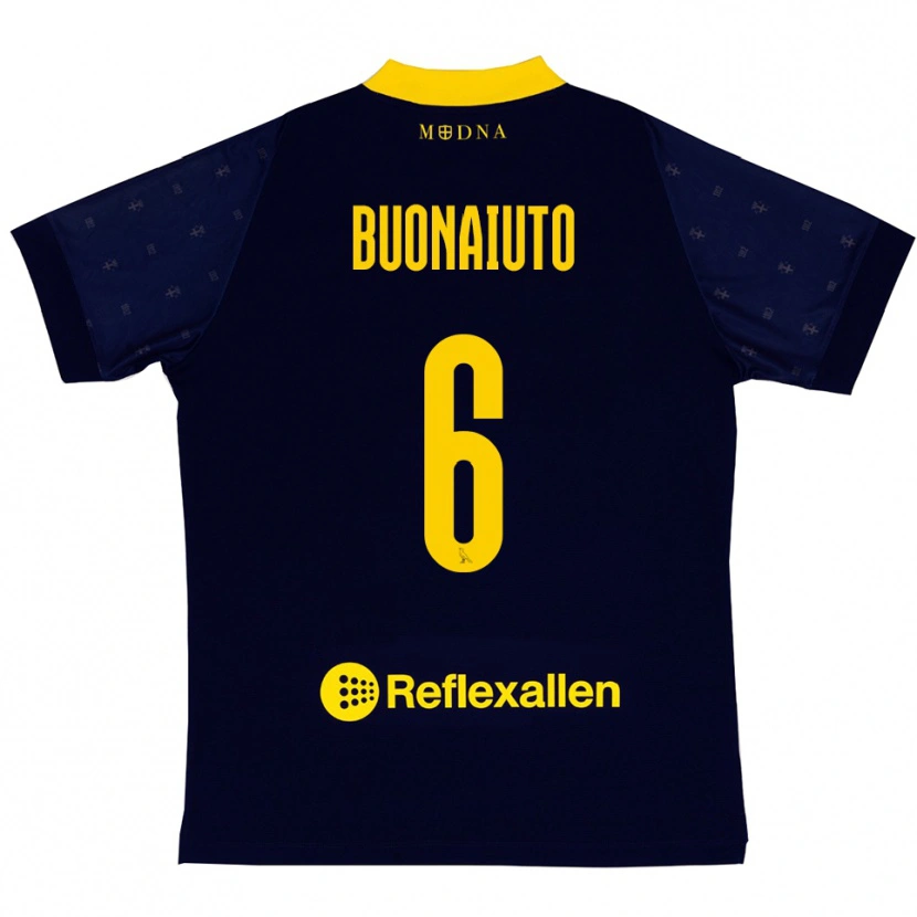 Danxen Niño Camiseta Alessandro Buonaiuto #6 Marino Amarillo 2ª Equipación 2025/26 La Camisa México