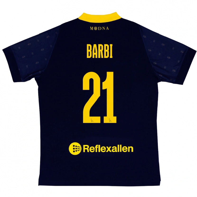 Danxen Niño Camiseta Edoardo Barbi #21 Marino Amarillo 2ª Equipación 2025/26 La Camisa México