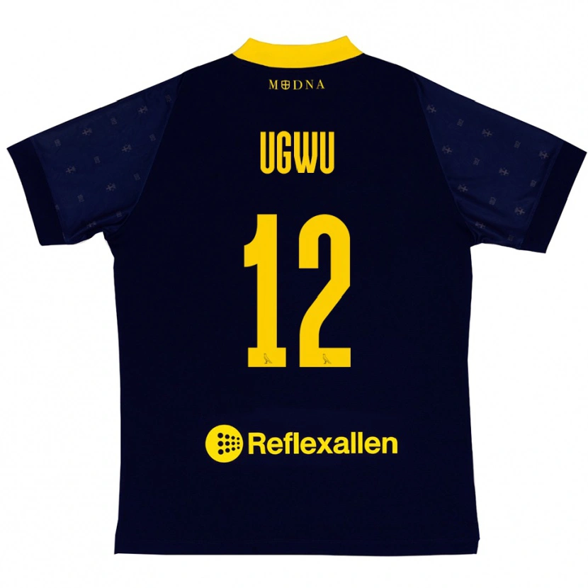 Danxen Niño Camiseta Ferdinand Ugwu #12 Marino Amarillo 2ª Equipación 2025/26 La Camisa México
