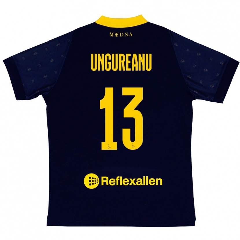 Danxen Niño Camiseta Eduard Ungureanu #13 Marino Amarillo 2ª Equipación 2025/26 La Camisa México