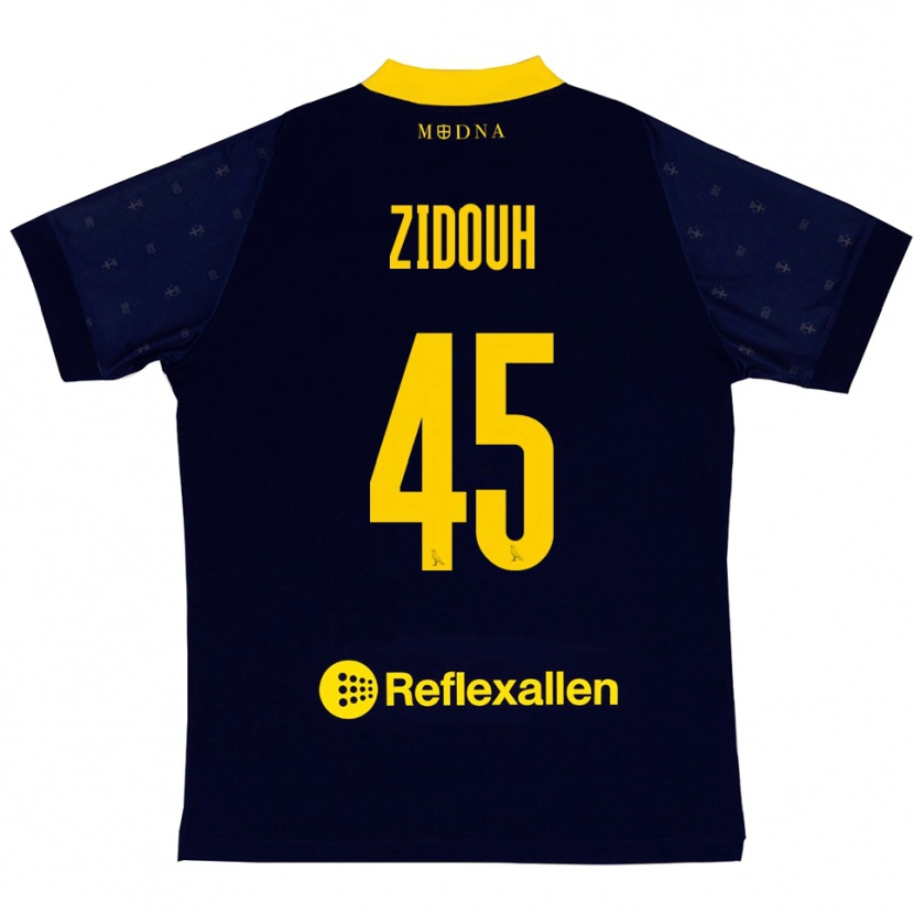 Danxen Niño Camiseta Taha Zidouh #45 Marino Amarillo 2ª Equipación 2025/26 La Camisa México
