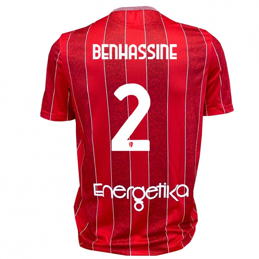 Danxen Niño Camiseta Bilel Benhassine #2 Rojo Blanco 2ª Equipación 2025/26 La Camisa México