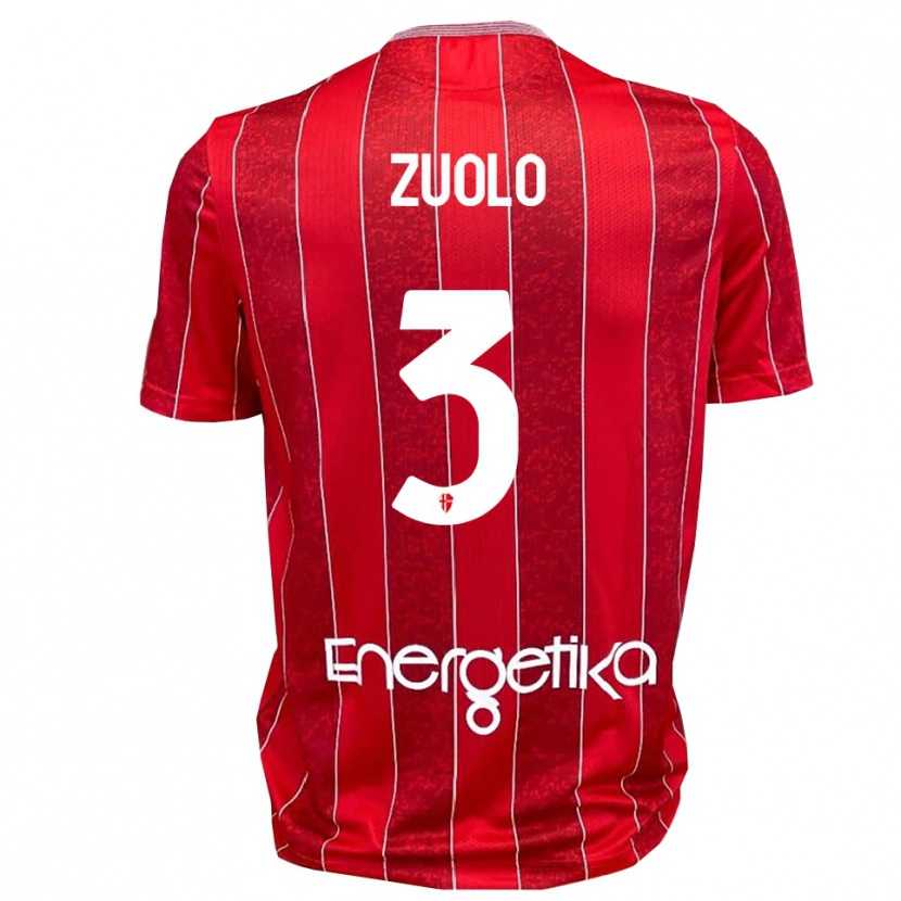 Danxen Niño Camiseta Christian Zuolo #3 Rojo Blanco 2ª Equipación 2025/26 La Camisa México