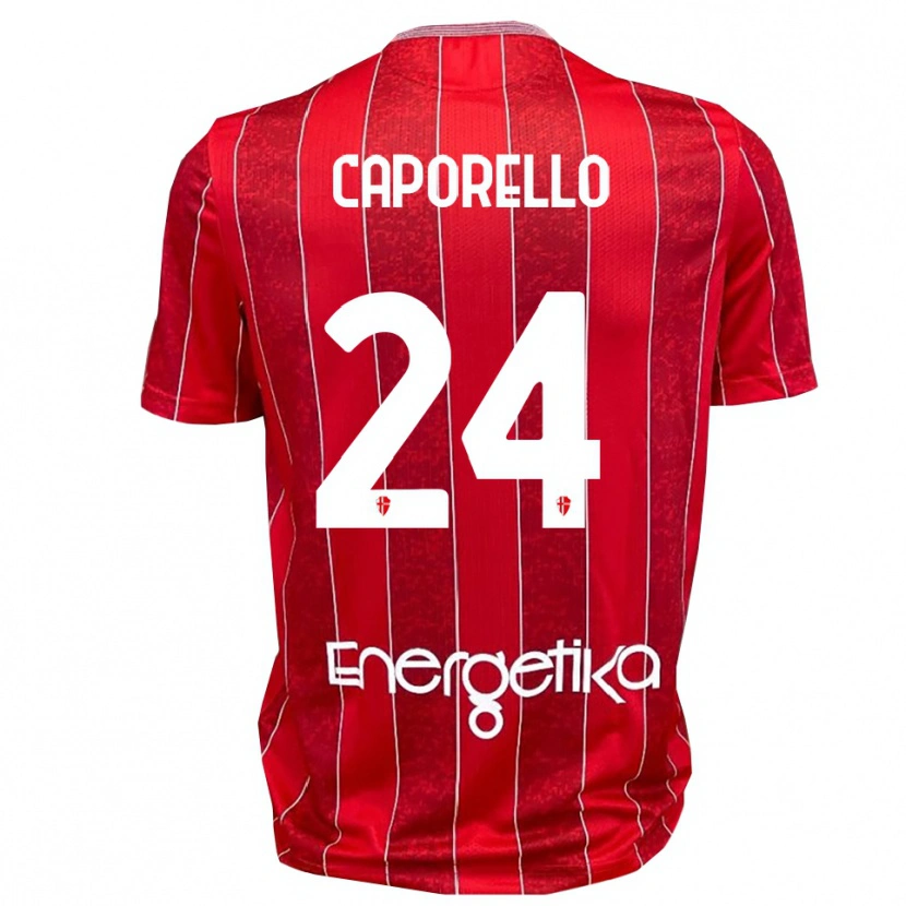 Danxen Niño Camiseta Edoardo Caporello #24 Rojo Blanco 2ª Equipación 2025/26 La Camisa México