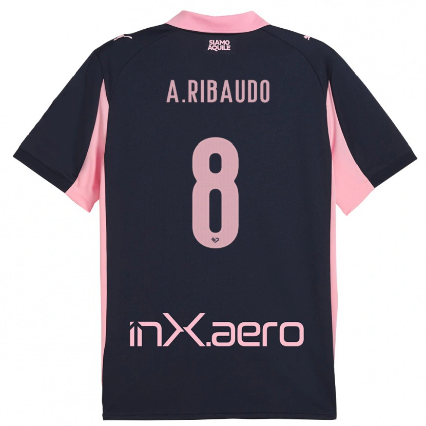 Danxen Niño Camiseta Alessandro Ribaudo #8 Marino Rosa 2ª Equipación 2025/26 La Camisa México
