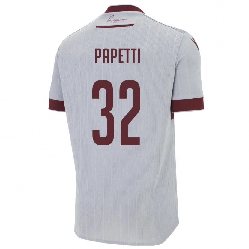 Danxen Niño Camiseta Andrea Papetti #32 Borgoña Blanco 2ª Equipación 2025/26 La Camisa México