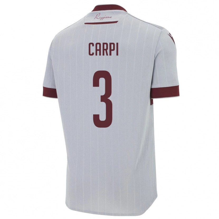 Danxen Niño Camiseta Filippo Carpi #3 Borgoña Blanco 2ª Equipación 2025/26 La Camisa México