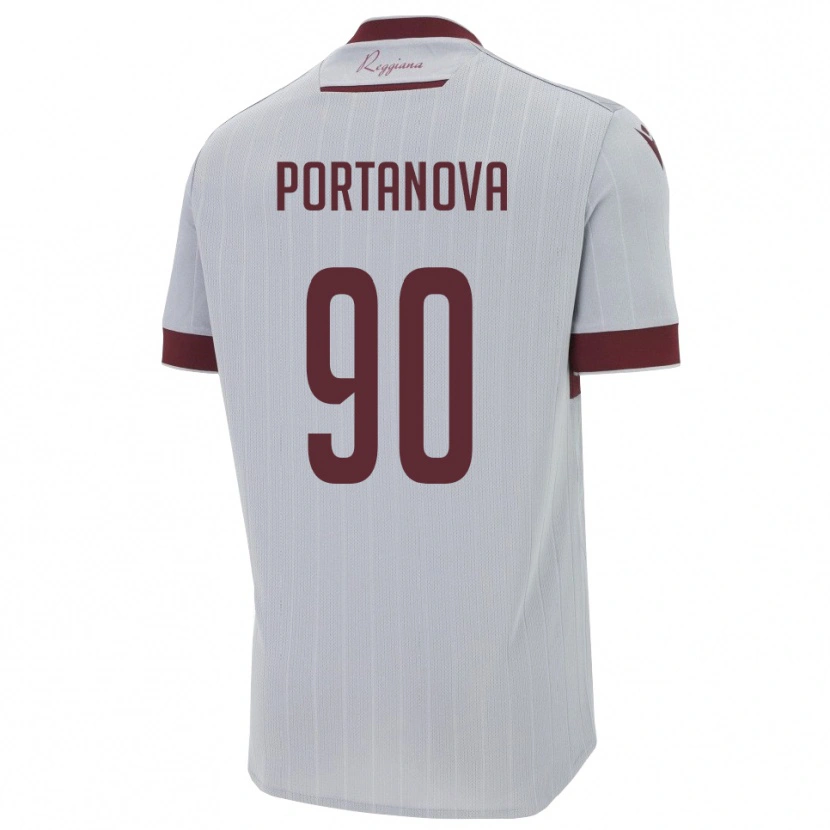 Danxen Niño Camiseta Manolo Portanova #90 Borgoña Blanco 2ª Equipación 2025/26 La Camisa México