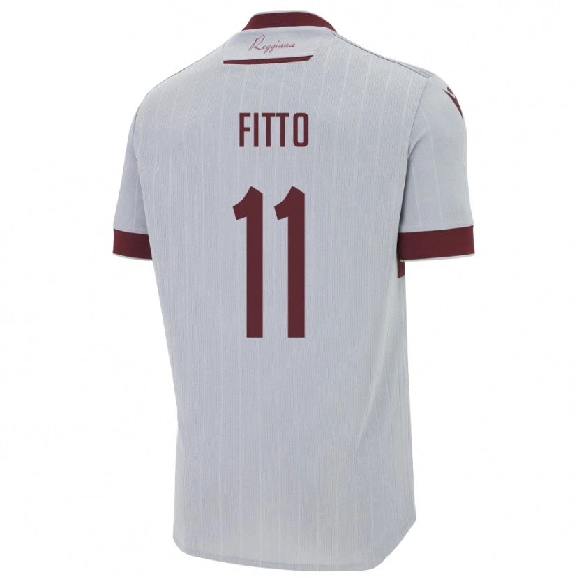 Danxen Niño Camiseta Gabriele Fitto #11 Borgoña Blanco 2ª Equipación 2025/26 La Camisa México