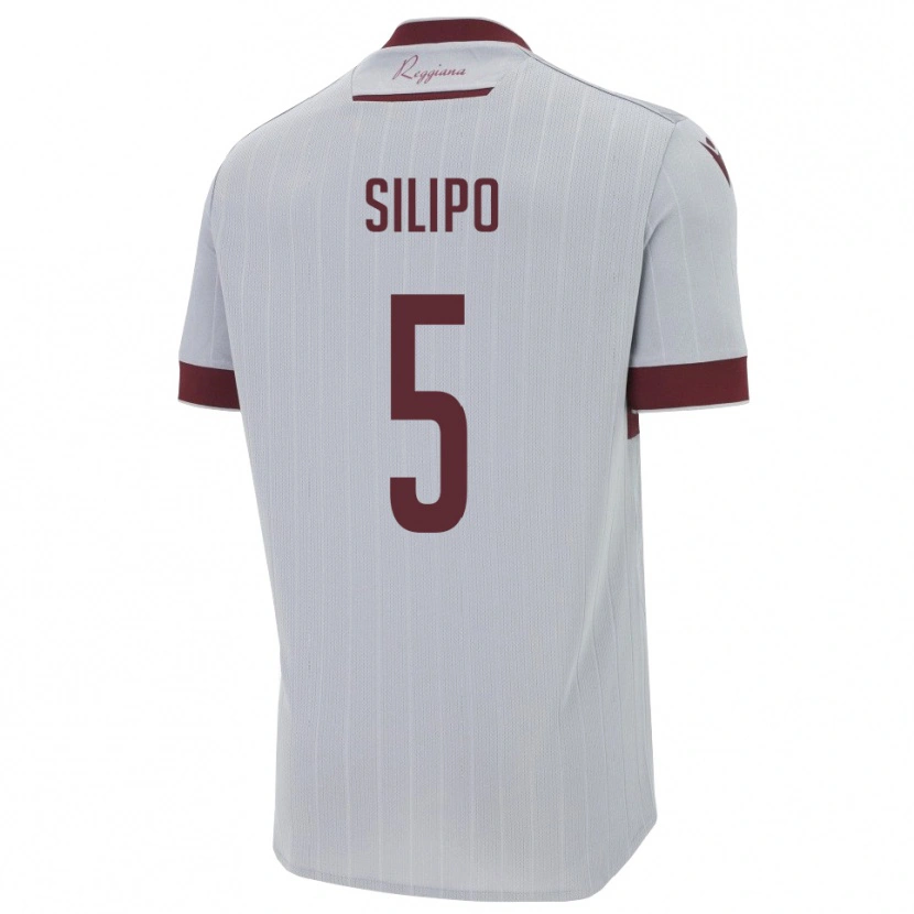 Danxen Niño Camiseta Alessandro Silipo #5 Borgoña Blanco 2ª Equipación 2025/26 La Camisa México