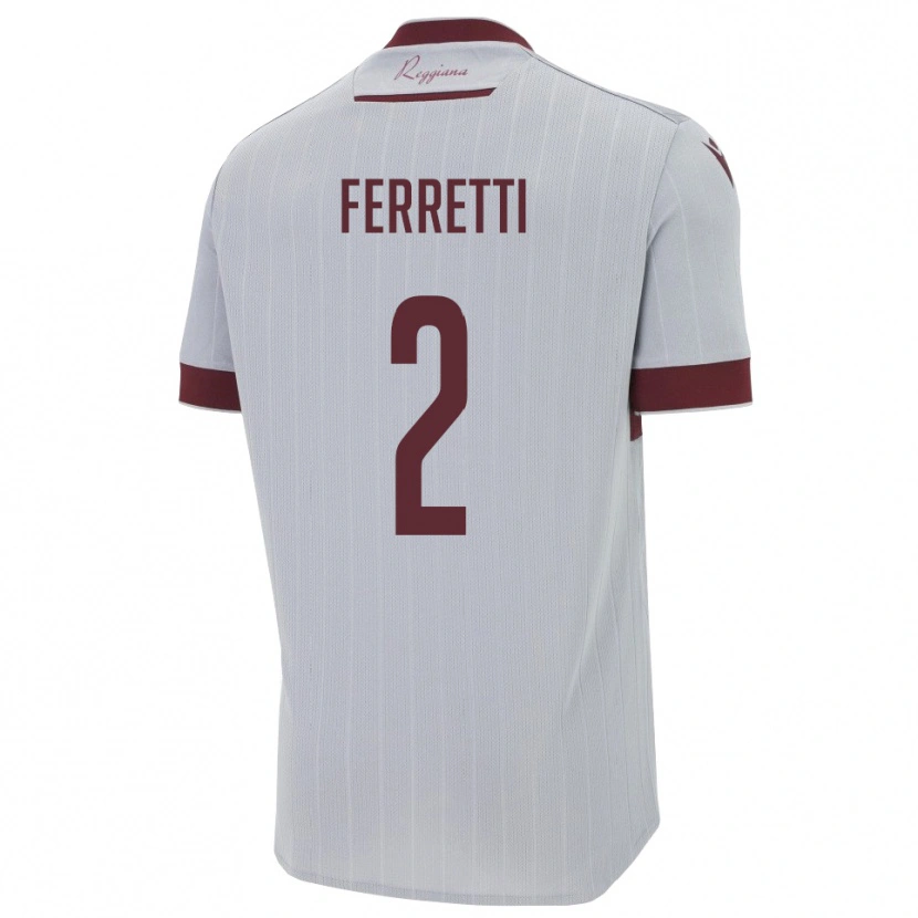 Danxen Niño Camiseta Nicolò Ferretti #2 Borgoña Blanco 2ª Equipación 2025/26 La Camisa México