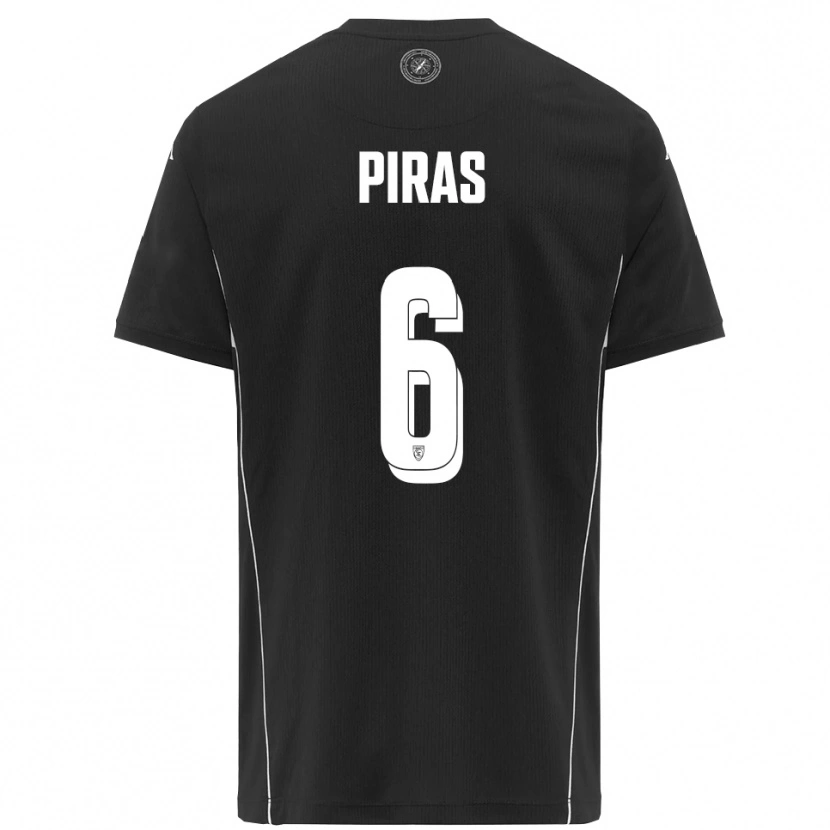 Danxen Niño Camiseta Filippo Piras #6 Negro Blanco 2ª Equipación 2025/26 La Camisa México