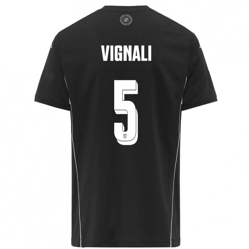 Danxen Niño Camiseta Diego Vignali #5 Negro Blanco 2ª Equipación 2025/26 La Camisa México
