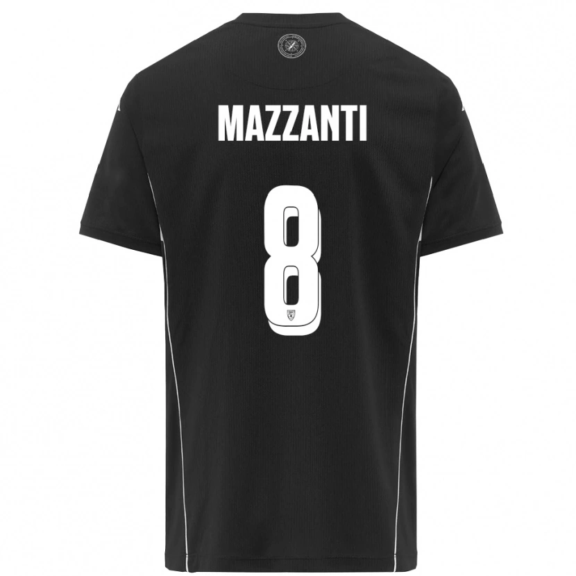 Danxen Niño Camiseta Tommaso Mazzanti #8 Negro Blanco 2ª Equipación 2025/26 La Camisa México