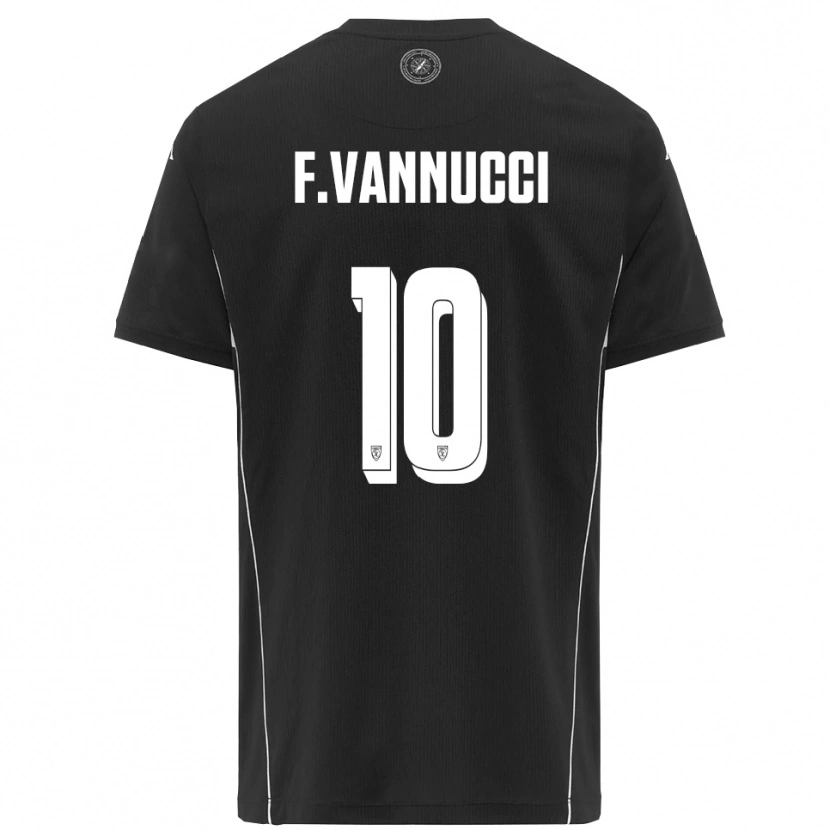 Danxen Niño Camiseta Federico Vannucci #10 Negro Blanco 2ª Equipación 2025/26 La Camisa México