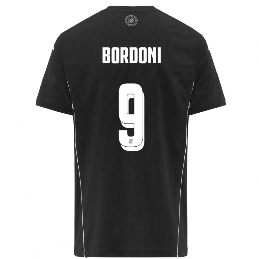 Danxen Niño Camiseta Cristian Bordoni #9 Negro Blanco 2ª Equipación 2025/26 La Camisa México
