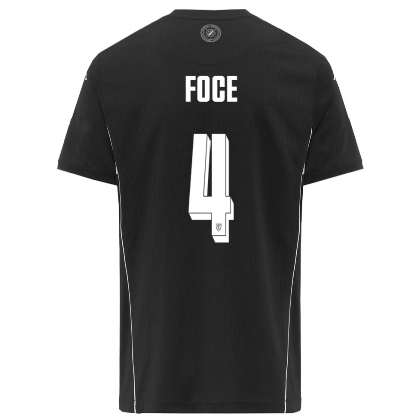Danxen Niño Camiseta Jacopo Foce #4 Negro Blanco 2ª Equipación 2025/26 La Camisa México