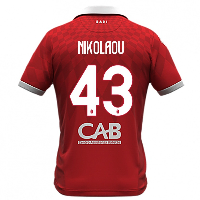 Danxen Niño Camiseta Dimitrios Nikolaou #43 Rojo Blanco 2ª Equipación 2025/26 La Camisa México