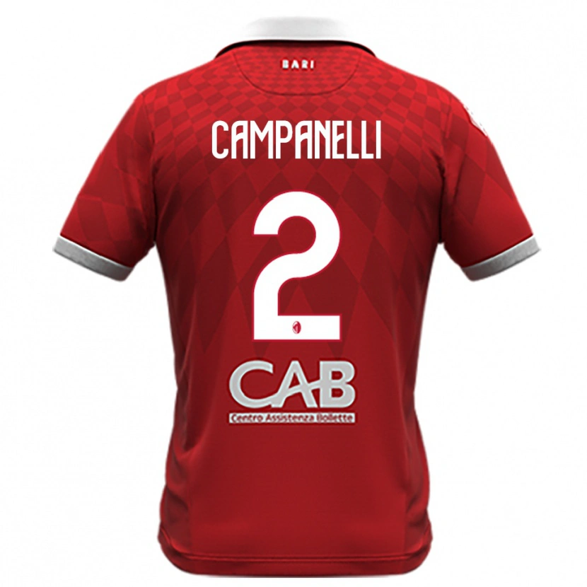 Danxen Niño Camiseta Alessio Campanelli #2 Rojo Blanco 2ª Equipación 2025/26 La Camisa México